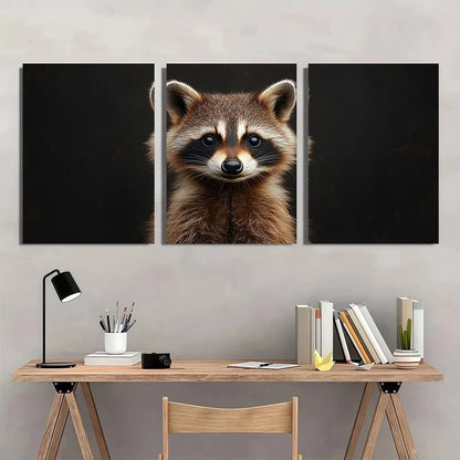 3pcs Modern Animal Theme Black and White Metal Print Ready to Hang Art