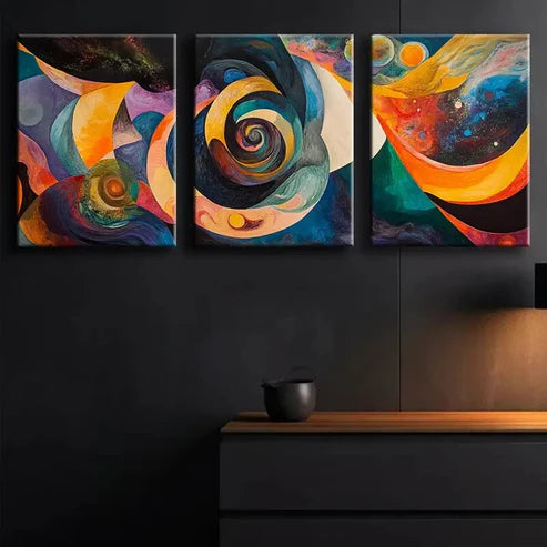 3pcs Colorful Abstract Painting Colorful Perfect Wall Art Set Canvas Unframed - High Quality Print 100% Australian Made Wall Canvas