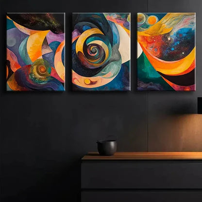 3pcs Colorful Abstract Painting Colorful Perfect Wall Art Set Canvas Unframed - High Quality Print 100% Australian Made Wall Canvas