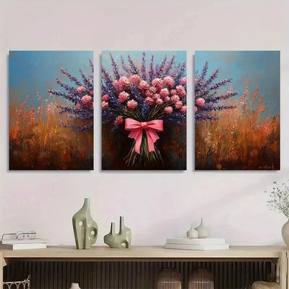 3pcs Wildflowers Bouquet Décor Floral Perfect Wall Art Set Canvas Framed 40x60cm - High Quality Print 100% Australian Made Wall Canvas Ready to Hang
