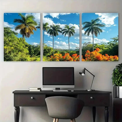 3pcs Tropical Caribbean Guyana Nature Perfec Wall Art Set Canvas Framed 40x60cm - High Quality Print 100% Australian Made Wall Canvas Ready to Hang