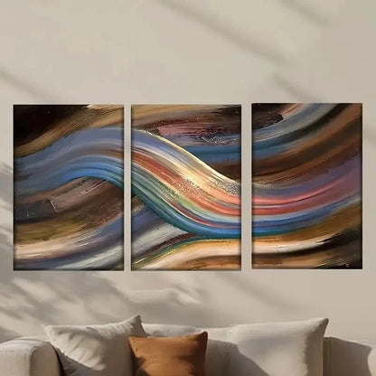 3pcs Painting of a Wave in the Ocean Wall Art Set Canvas Framed 40x60cm - High Quality Print 100% Australian Made Wall Canvas Ready to Hang