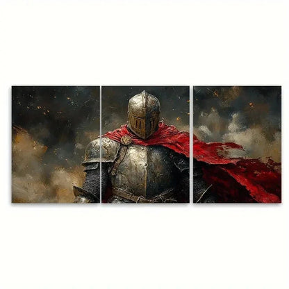 3pcs Knigh Medieval rt Wall Art Set Canvas Framed 60x90cm - High Quality Print 100% Australian Made Wall Canvas Ready to Hang