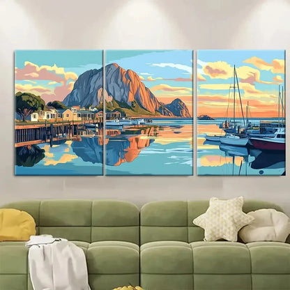 3pcs Morro Bay California Scenic Coastal Metal Print Ready to Hang Art