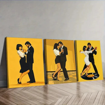 3pcs A Man Dancing with a Woman Wall Art Set Canvas Unframed - High Quality Print 100% Australian Made Wall Canvas