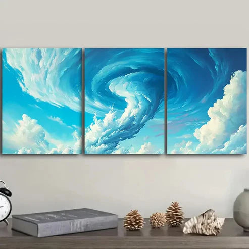 3pcs Tornado Wall Art Set Canvas Unframed - High Quality Print 100% Australian Made Wall Canvas