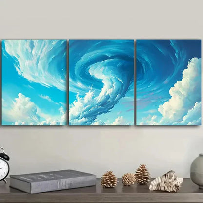 3pcs Tornado Wall Art Set Canvas Unframed - High Quality Print 100% Australian Made Wall Canvas