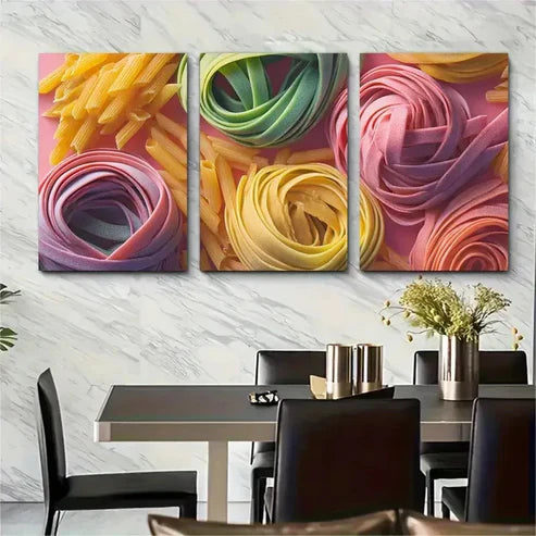3pcs Kitchen Poster Pasta Quotes Wall Art Set Canvas Unframed - High Quality Print 100% Australian Made Wall Canvas
