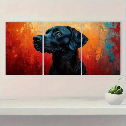 3pcs Labrador Dog Pet Abstract Modern Oil Painting Metal Print Ready to Hang Art