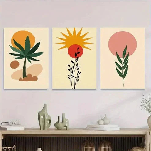 3pcs Boho Style Modern Abstract Tree Wall Art Set Canvas Unframed - High Quality Print 100% Australian Made Wall Canvas