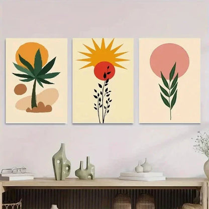 3pcs Boho Style Modern Abstract Tree Wall Art Set Canvas Unframed - High Quality Print 100% Australian Made Wall Canvas