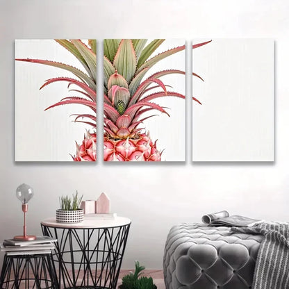 3pcs Vibrant Pineapple Triptych R Wall Art Set Canvas Framed 60x90cm - High Quality Print 100% Australian Made Wall Canvas Ready to Hang