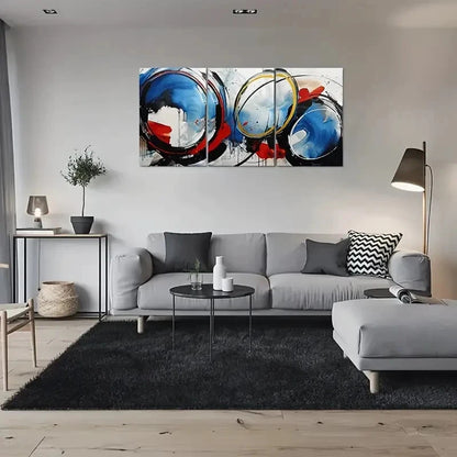 3pcs Modern Abstract Vibrant Colors Metal Print Ready to Hang Art