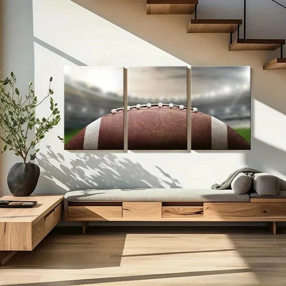 3pcs Sport Art Rugby American Football Wall Art Set Canvas Framed 40x60cm - High Quality Print 100% Australian Made Wall Canvas Ready to Hang