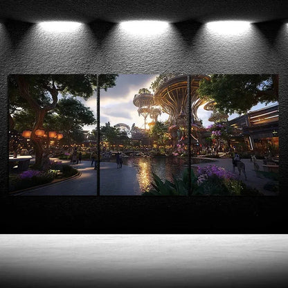 3pcs Beautiful Estate Painting Metal Print Ready to Hang Art