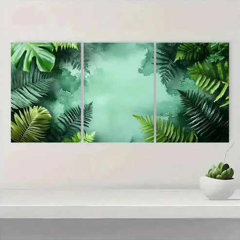 3pcs Green Watercolor Painting Floral Art ER Wall Art Set Canvas Unframed - High Quality Print 100% Australian Made Wall Canvas
