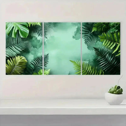 3pcs Green Watercolor Painting Floral Art ER Wall Art Set Canvas Unframed - High Quality Print 100% Australian Made Wall Canvas