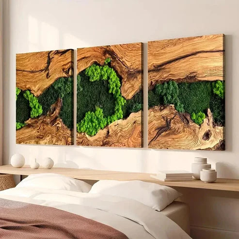 3pcs Abstract Tree Forest From Over View Wall Art Set Canvas Unframed - High Quality Print 100% Australian Made Wall Canvas