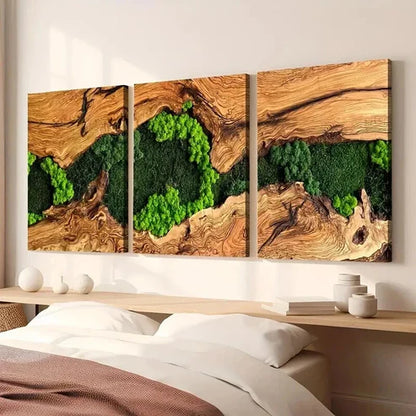 3pcs Abstract Tree Forest From Over View Wall Art Set Canvas Unframed - High Quality Print 100% Australian Made Wall Canvas