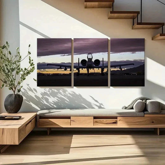 3pcs Military Themed Fighter Jets Wall Art Set Canvas Framed 40x60cm - High Quality Print 100% Australian Made Wall Canvas Ready to Hang