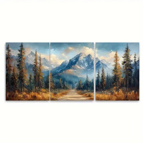 3pcs Yosemite Painting Pine Trees Wall Art Set Canvas Unframed – High Quality Print 100% Australian Made Wall Canvas