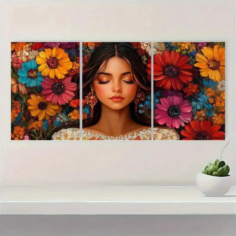 3pcs Mexican Romantic Mariac Classic Modern Metal Print Ready to Hang Art