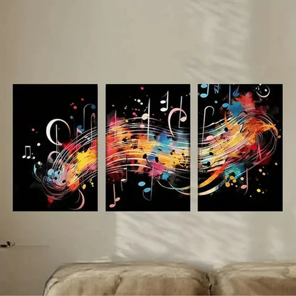 3pcs abstract music background Wall Art Set Canvas Unframed - High Quality Print 100% Australian Made Wall Canvas