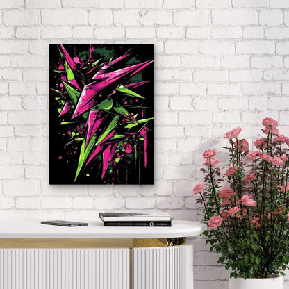 Vibrant Game Art Style Graffiti 40x60cm Metal Print Ready to Hang