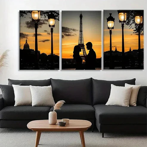 3pcs Romantic Paris Sunset Love Nature Perfect Wall Art Canvas Unframed - High Quality Print 100% Australian Made Wall Canvas