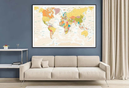 NEW (LAMINATED) OLD RETRO  WORLD MAP (61X91CM) Educational CHART PICTURE PRINT