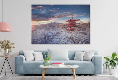 Mountain Fuji And Chureito Pagoda  Wall Art Decor 100% Australian Made