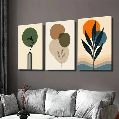 3pcs Botanical Minimalist Style with Neutral Wall Art Canvas Unframed - High Quality Print 100% Australian Made Wall Canvas