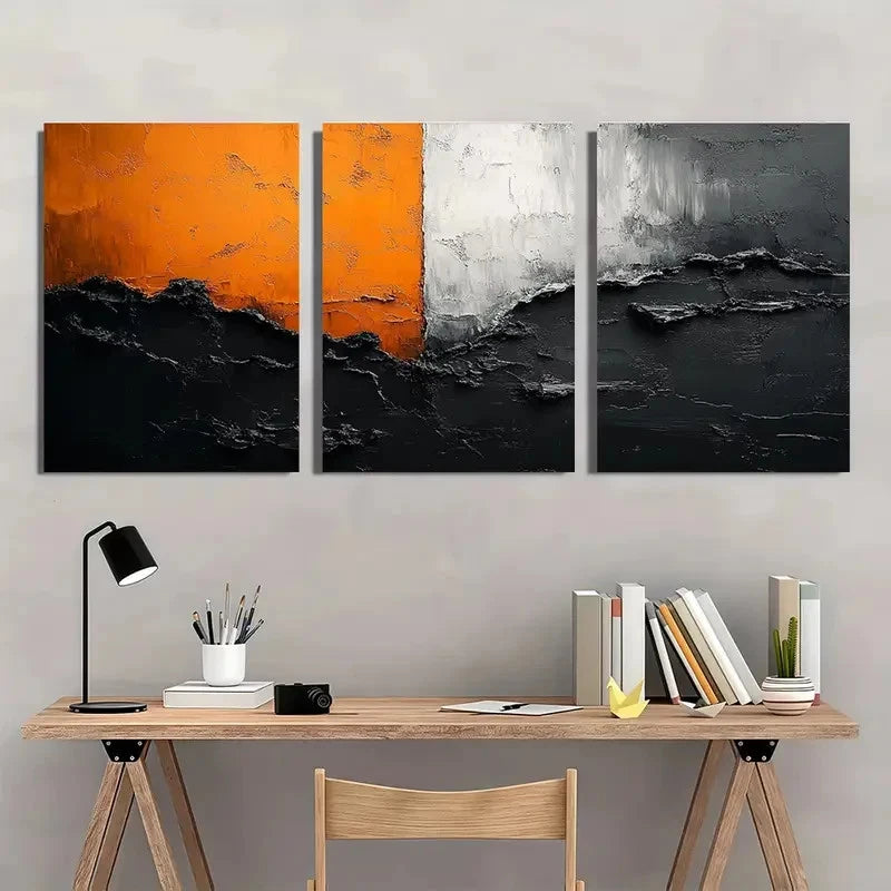 3pcs Black And White Minimalist Abstract Perfect Wall Art Set Canvas Framed 40x60cm - High Quality Print 100% Australian Made Wall Canvas Ready to Hang