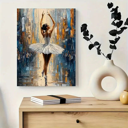 Elegant Ballerina Modern Impressionist Dancer 40x60cm Metal Print Ready to Hang