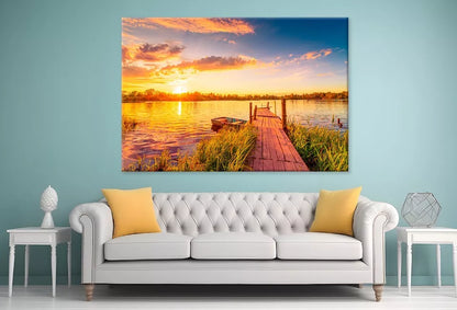 Vibrant Sunset Over The Lake Wall Art Decor 100% Australian Made