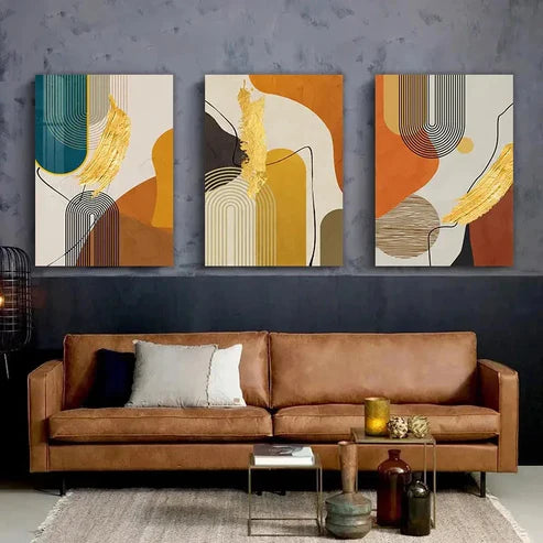 3pcs Abstract Geometric Bohemian Fantasy Theme Perfect Wall Art Canvas Unframed - High Quality Print 100% Australian Made Wall Canvas