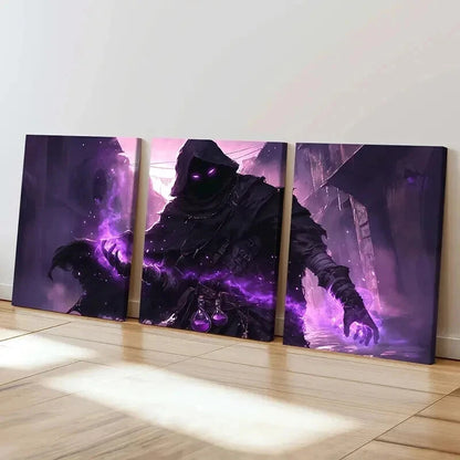 3pcs Anime Art Demon Grim Reaper Modern Wall Art Set Canvas Framed 40x60cm - High Quality Print 100% Australian Made Wall Canvas Ready to Hang