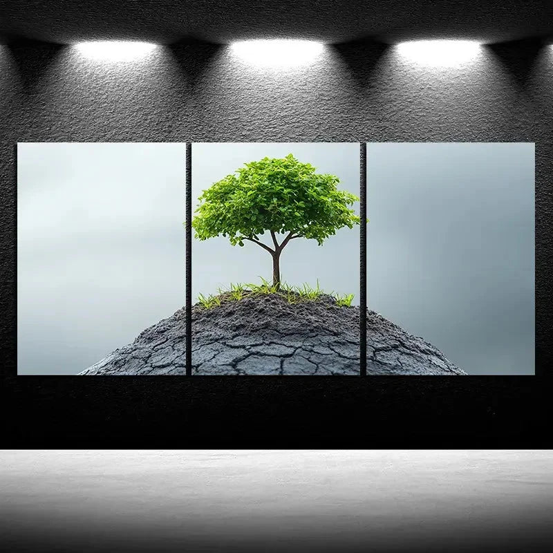 3pcs Plant with Great Vitality Metal Print Ready to Hang Art