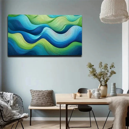 Abstract Wave Wall Art Canvas Office Home Room Framed 120x60cm