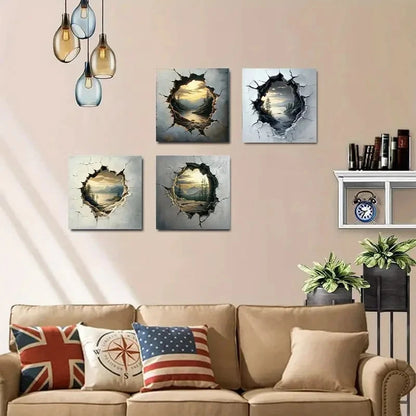 4pcs Theme Elegant Modern Wall Art Canvas Framed