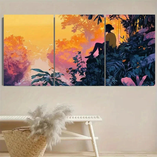 3pcs Serene Forest Wall Art Set Canvas Framed 40x60cm - High Quality Print 100% Australian Made Wall Canvas Ready to Hang