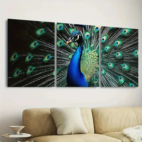 3pcs PeaRooster Art Wall Art Set Canvas Unframed - High Quality Print 100% Australian Made Wall Canvas