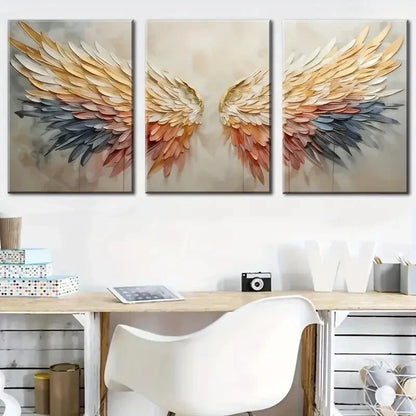 3pcs Fashion Angel Wings Colorful Perfect Wall Art Set Canvas Framed 40x60cm - High Quality Print 100% Australian Made Wall Canvas Ready to Hang