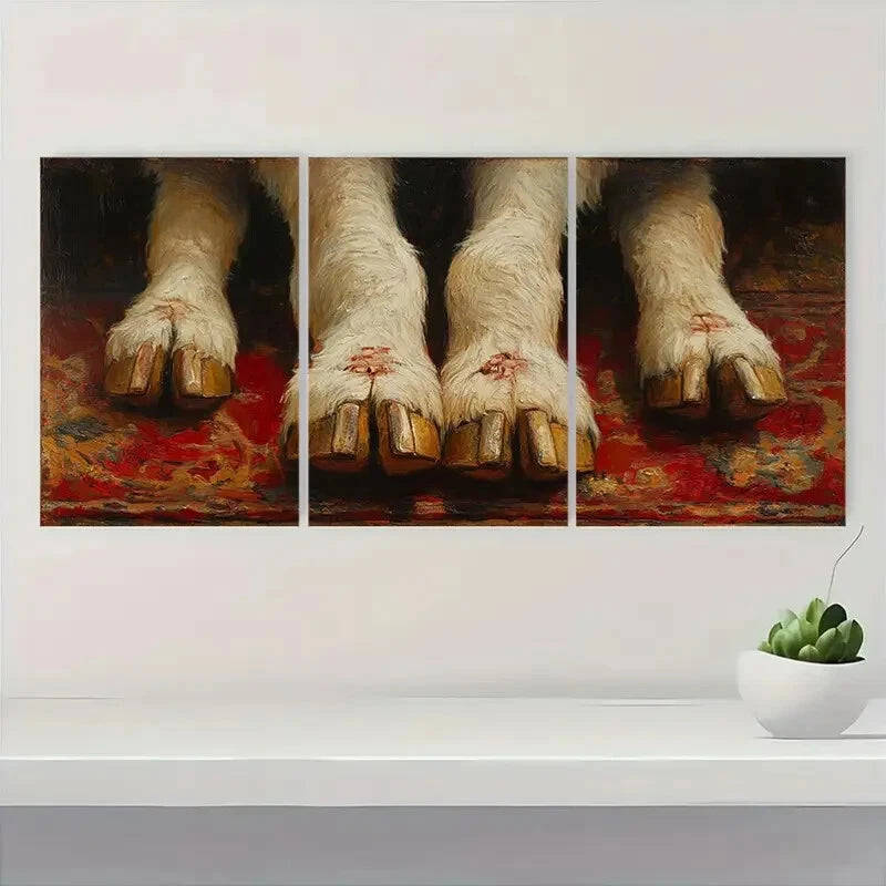 3pcs Inspirational Lamb Modern Metal Print Ready to Hang Art
