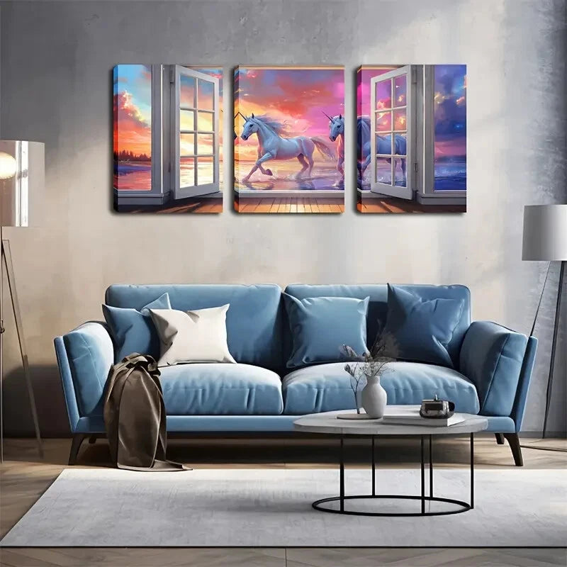3pcs Stunning Sky Scene In White Décor Perfect Wall Art Set Canvas Framed 40x60cm - High Quality Print 100% Australian Made Wall Canvas Ready to Hang