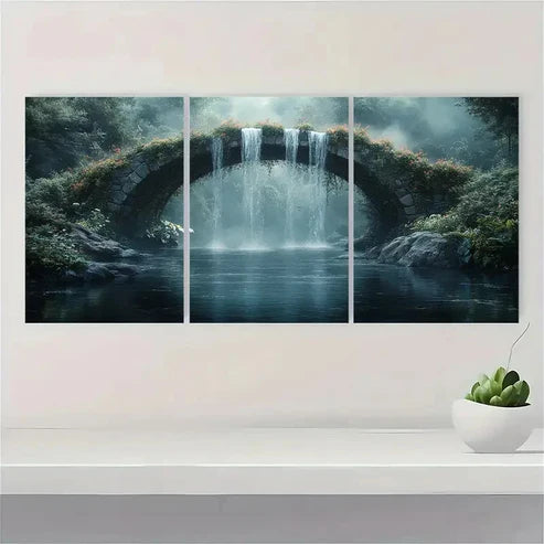3pcs Magical Bridge Magical Forest Wall Art Canvas Unframed - High Quality Print 100% Australian Made Wall Canvas