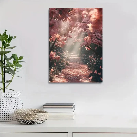 Flourishing Maple Forest with Sunlit Painting  40x60cm Metal Print Ready to Hang