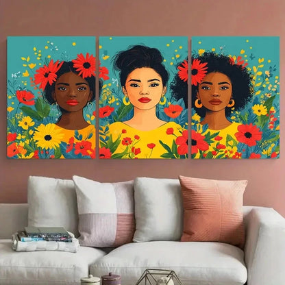 3pcs Digital Illustration With Colorful Perfect Wall Art Set Canvas Framed 40x60cm - High Quality Print 100% Australian Made Wall Canvas Ready to Hang