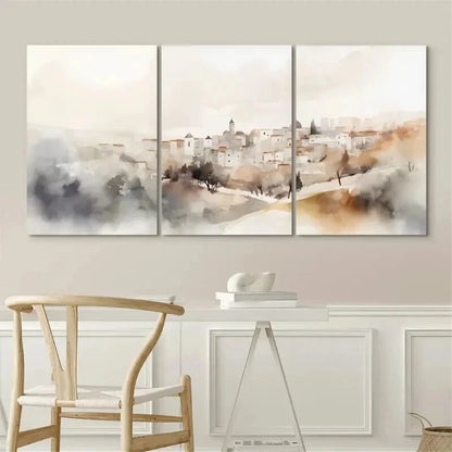3pcs Jerusalem The Cityscape Landscape Wall Art Set Canvas Framed 40x60cm - High Quality Print 100% Australian Made Wall Canvas Ready to Hang
