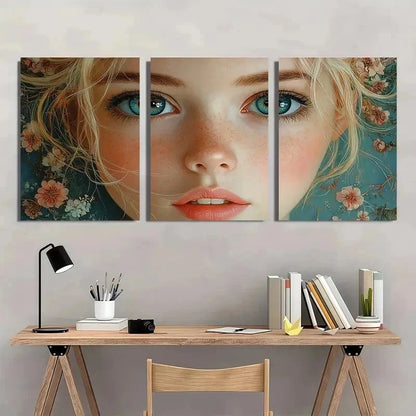 3pcs Vibrant Whimsical Bea Fine Giclée Perfect Wall Art Set Canvas Framed 40x60cm - High Quality Print 100% Australian Made Wall Canvas Ready to Hang